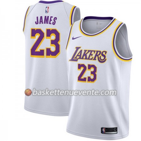 Maillot Basket Los Angeles Lakers Lebron James 23 2018-19 Nike Blanc Swingman - Homme